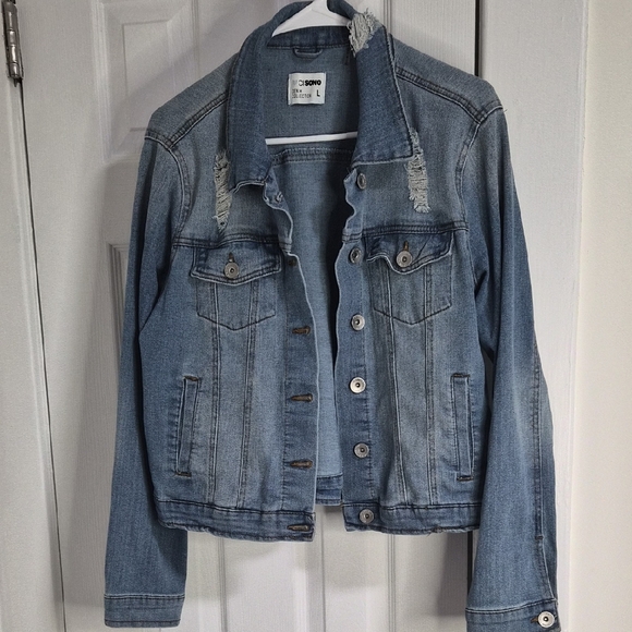 Soho Light Blue Distressed Denim Jacket - Picture 3 of 7